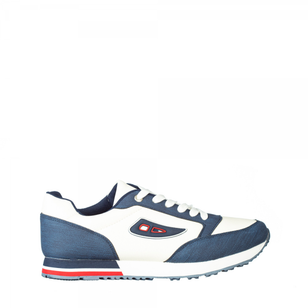 Ανδρικά αθλητικά παπούτσια   Cibin λευκά  με μπλε, 2 - Kalapod.gr